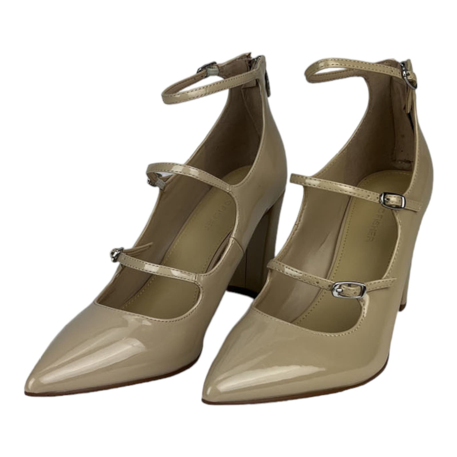 Marc Fisher Women 10 US MF Dabney Brown Light Natural Zipper Shoes