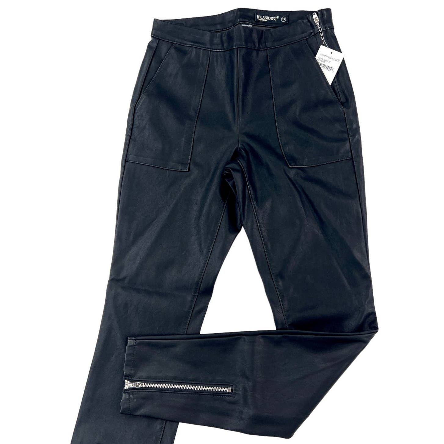 Blanknyc Women Black Slim Pants US 25 Faux Leather Leggins