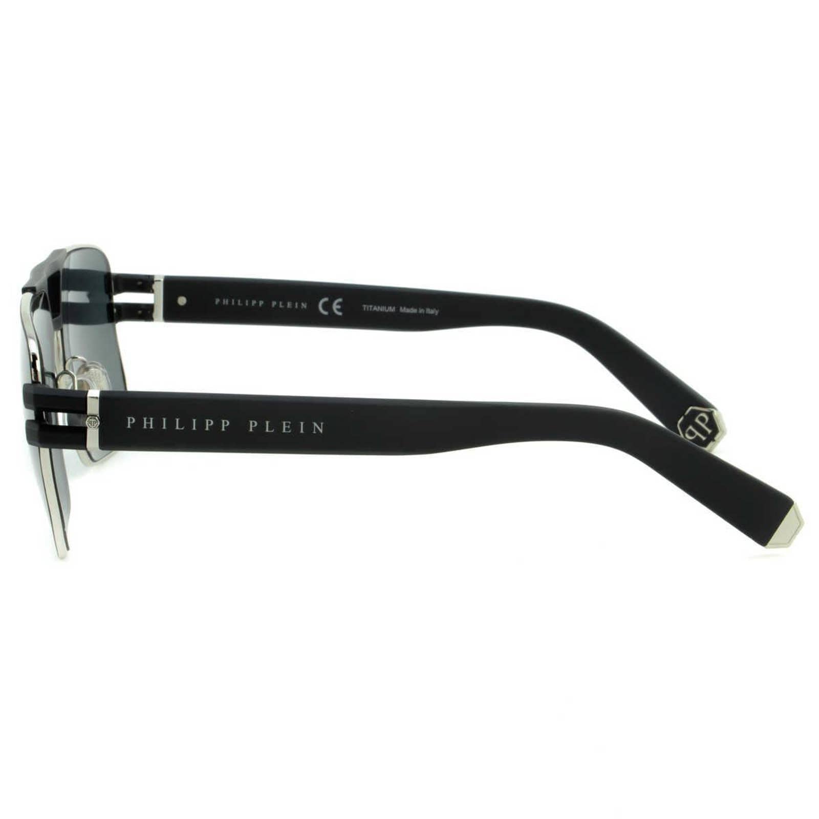 Men Black Titanium Square Sunglasses SPP012M-0523
