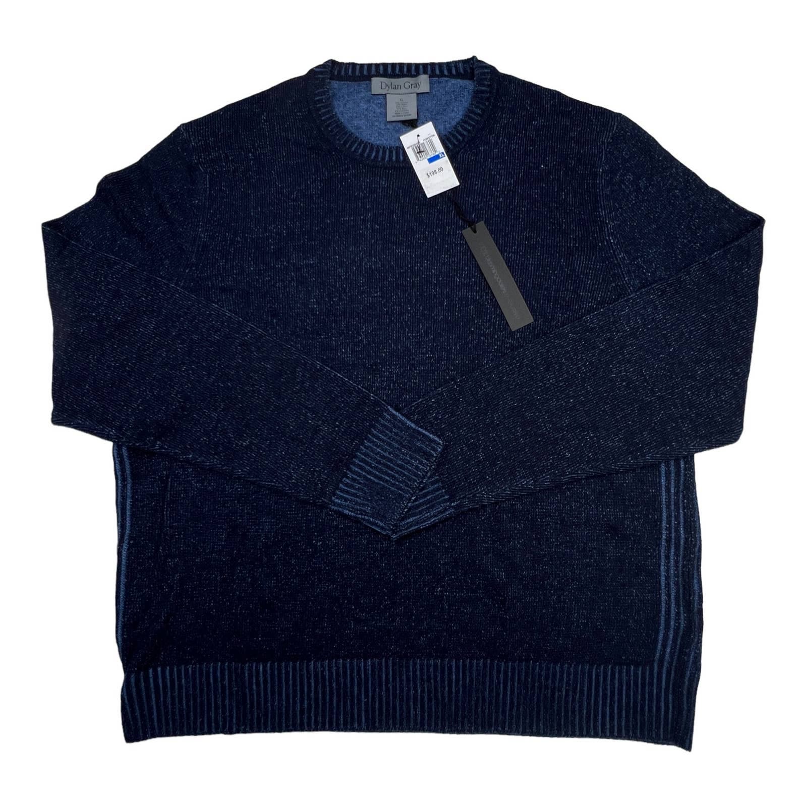 Dylan Gray Men Navy Blue Sweatshirt US XL Crew Neck Classic