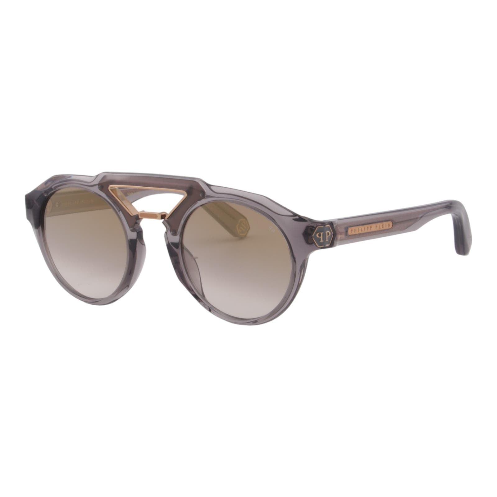 Philipp Plein SPP045M-9MBG Men Designer Sunglasses Round Gray Frame