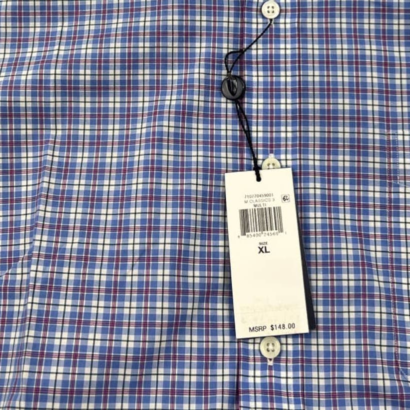 Ralph Lauren Men Blue Plaid Shirt US XL Long Sleeve Button Down
