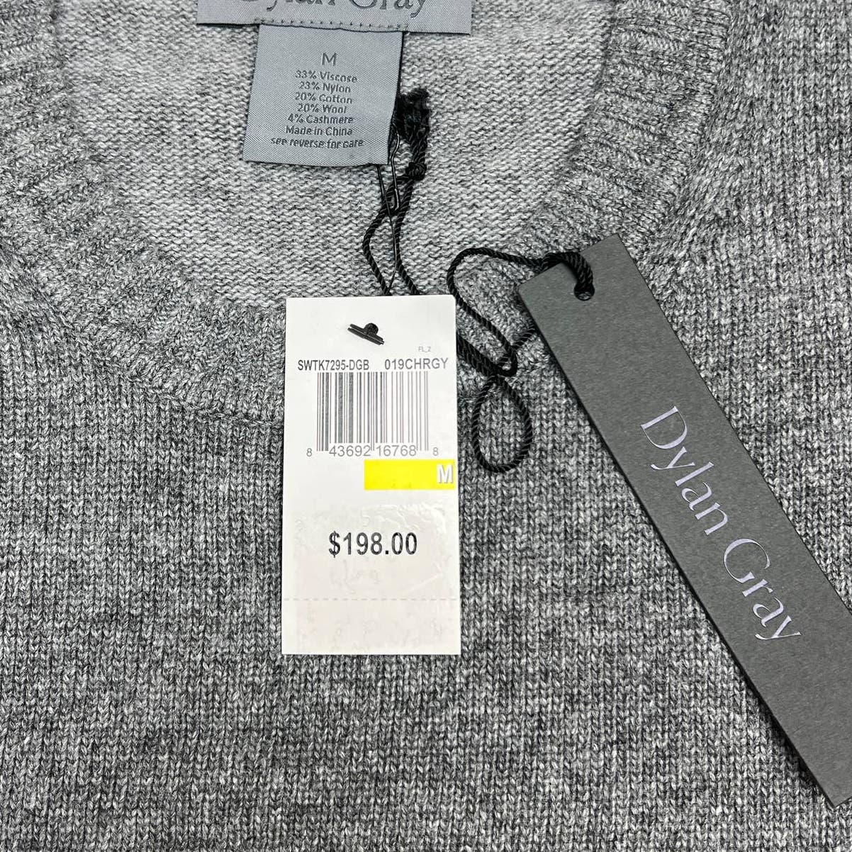 Dylan Gray Men Crewneck Wool US M Cashmere Sweatshirt