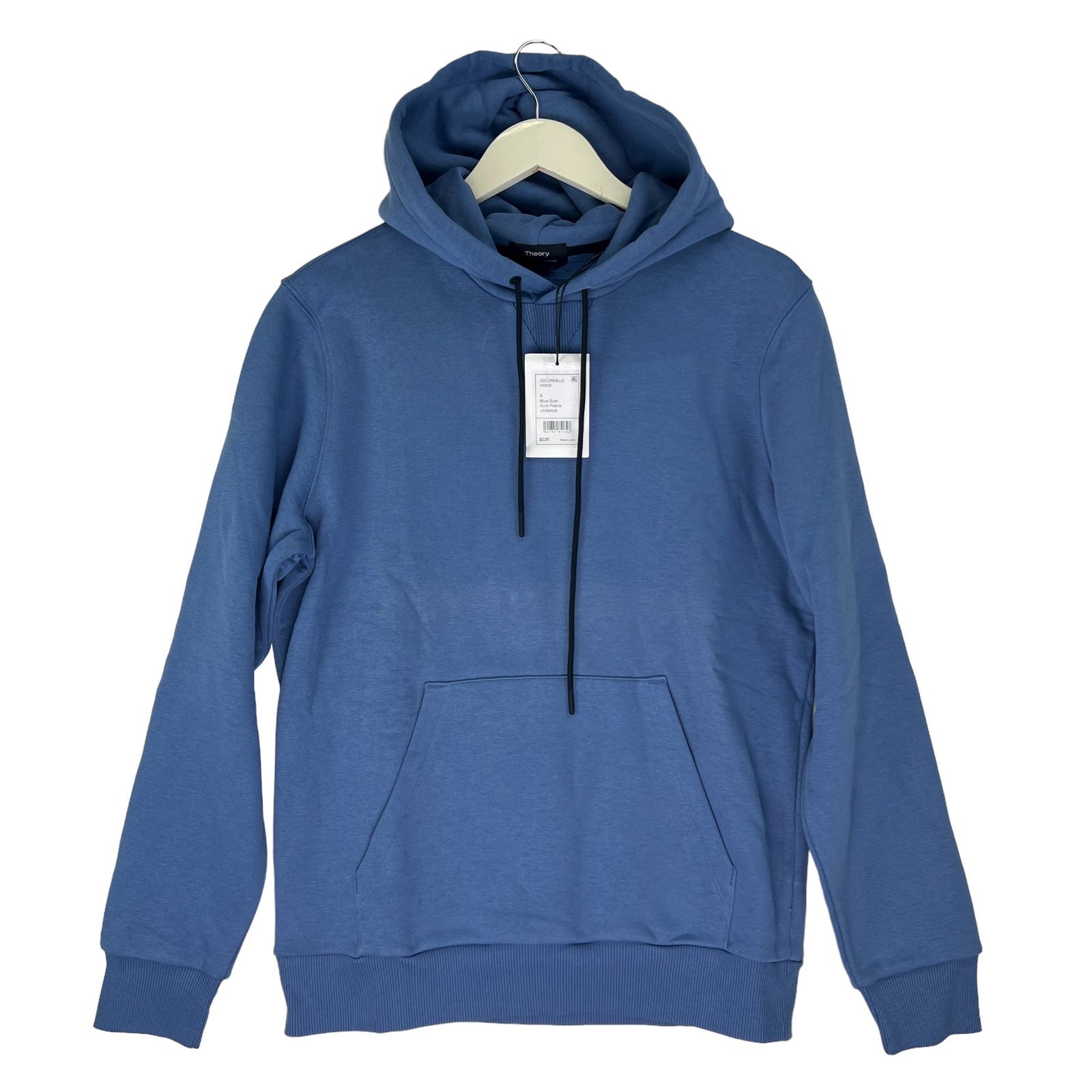 Theory Men Blue Dust Hoodie US S Pull-On Sweatshirt Long Sleeves