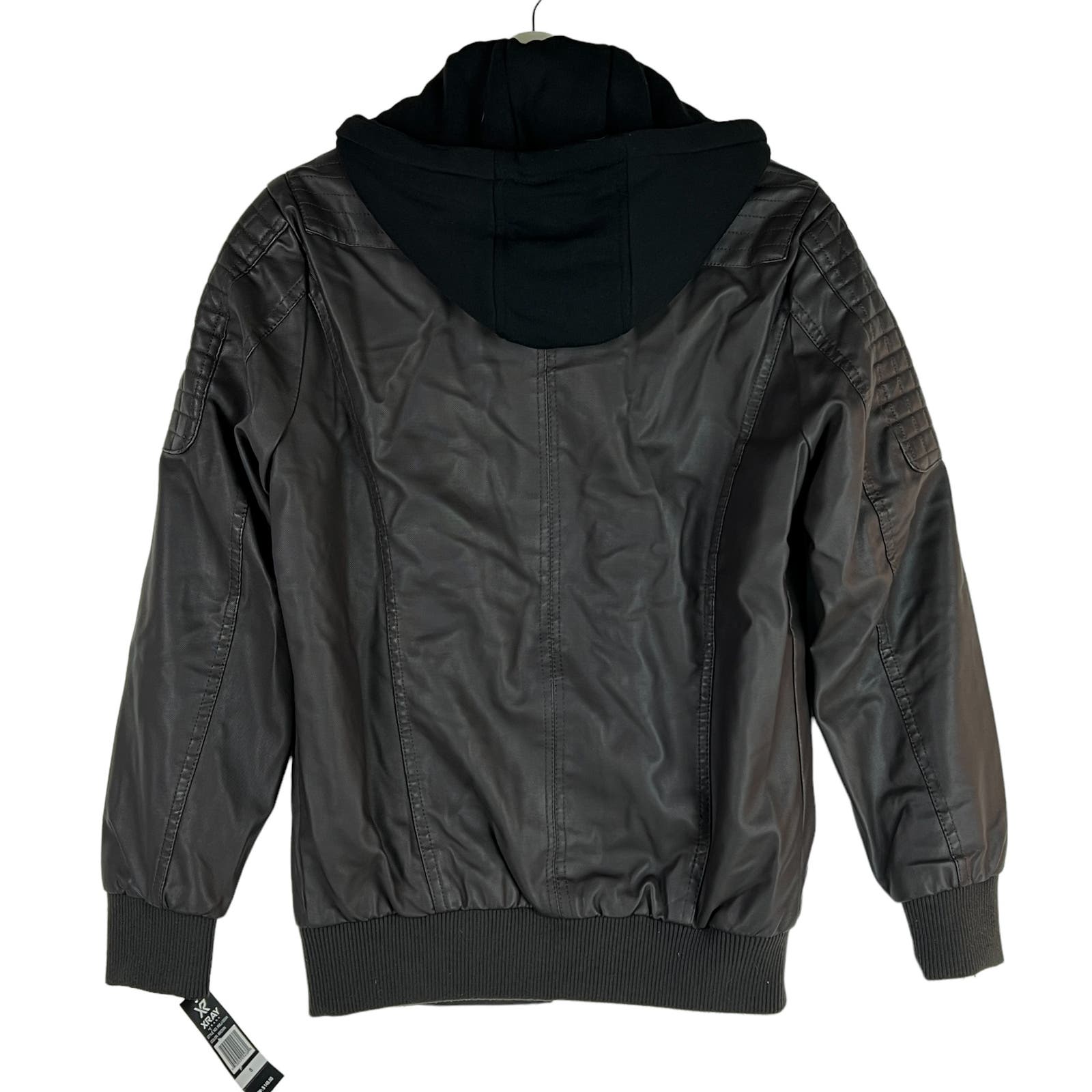 XRAY Jeans Men US S Brown Faux PU Leather Biker Jacket