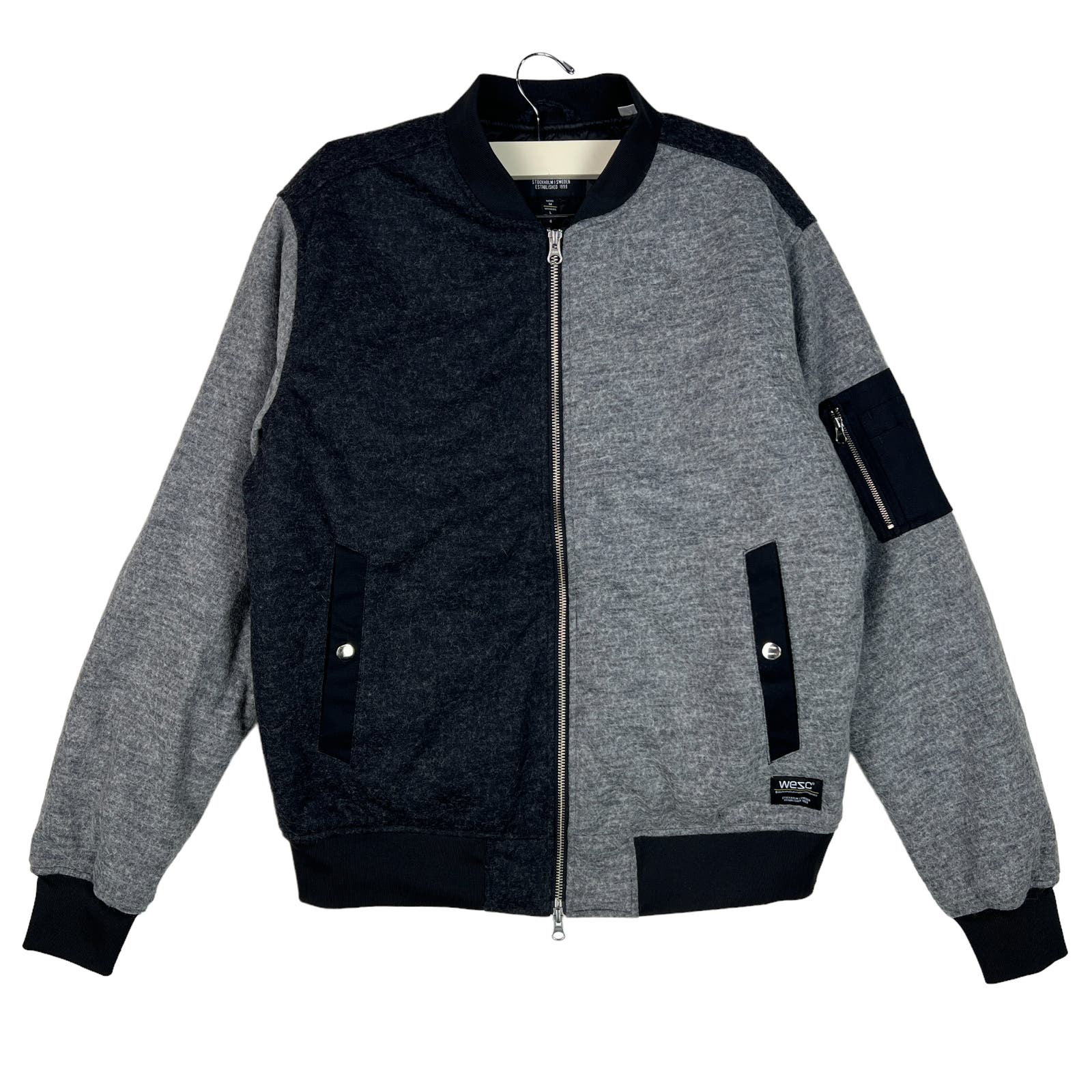 Wesc Mumel Men US M Melange Grey Jacket Flannel Bomber