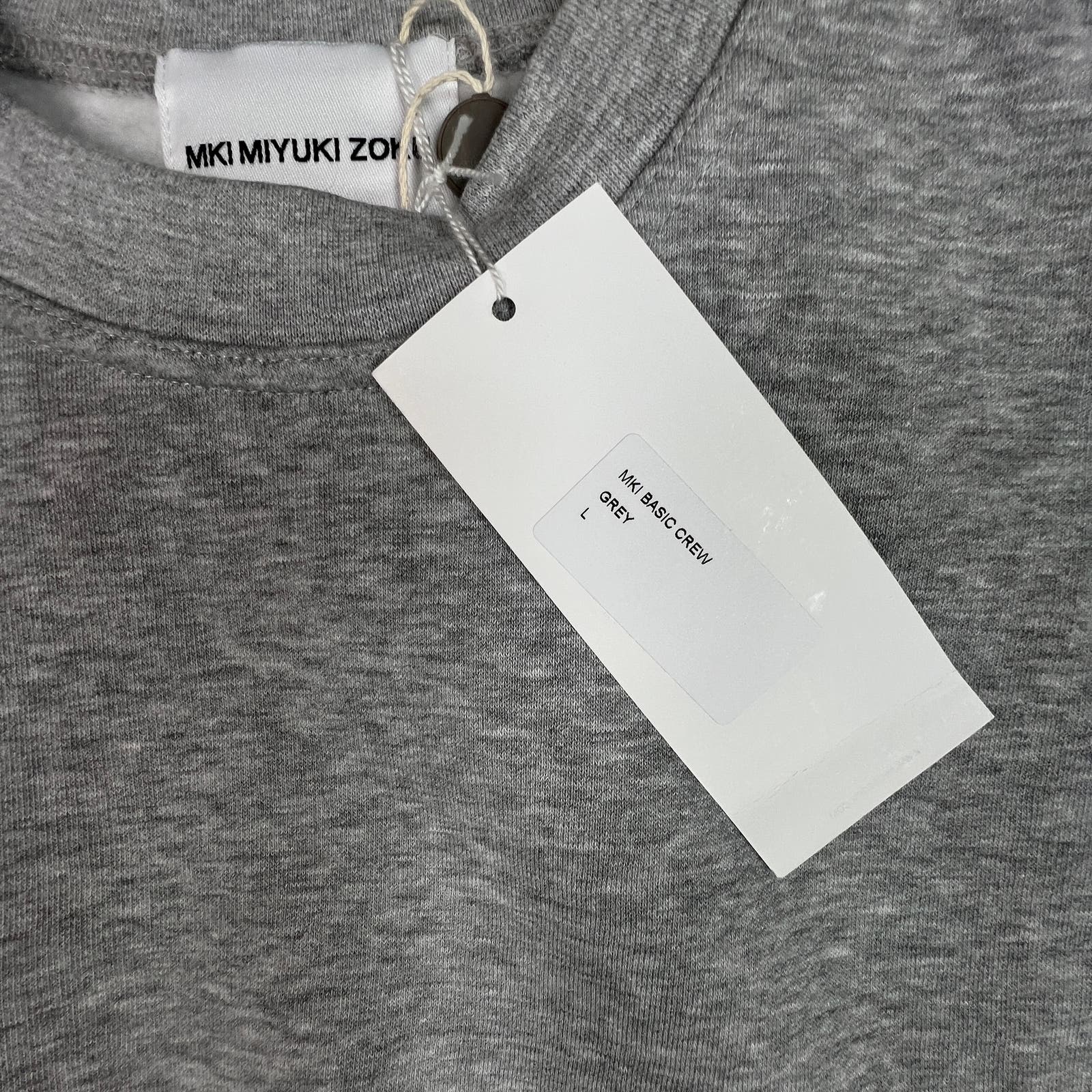 Miyuki Zoku Men Grey Crew Neck US L Cotton Sweatshirt Fleece Inner