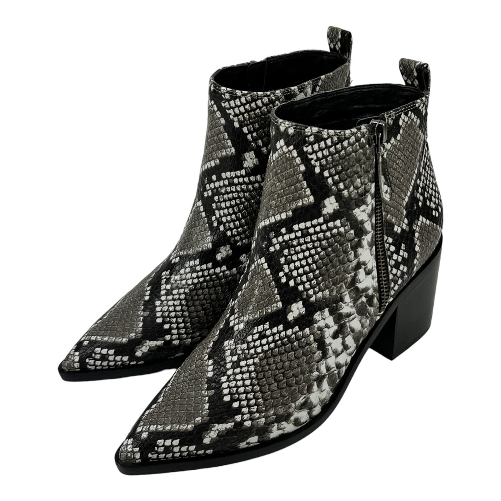 Treasure & Bond Women US 8 Pointed Toe Snake Print Ankle Boots Shoes