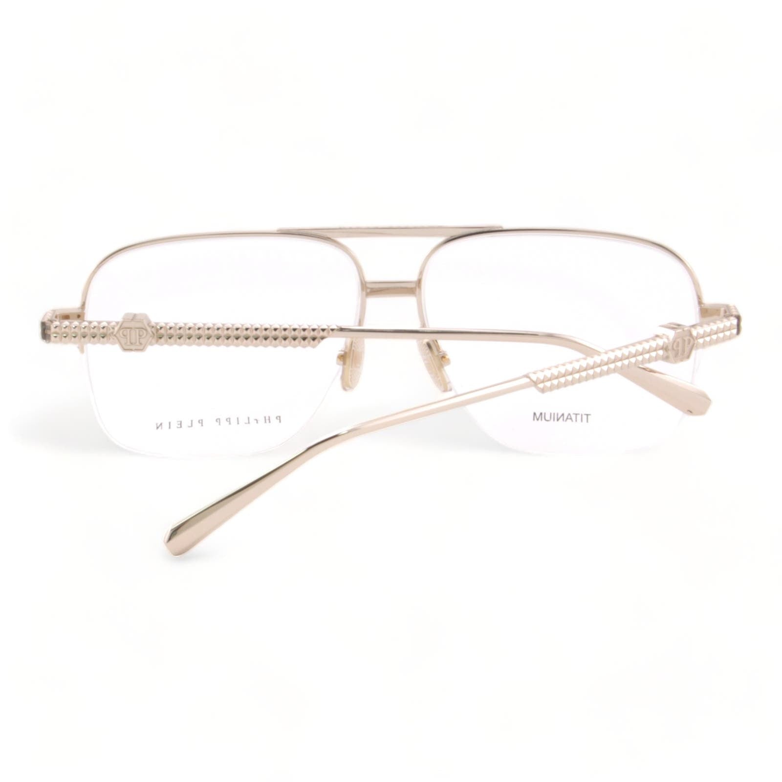 Men Square Glasses VPP063W-0349 Gold Titanium Optical Frame
