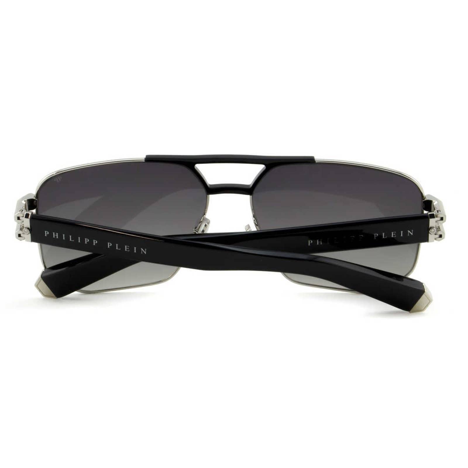Men Black & Silver Titanium Square Sunglasses SPP012M-583P