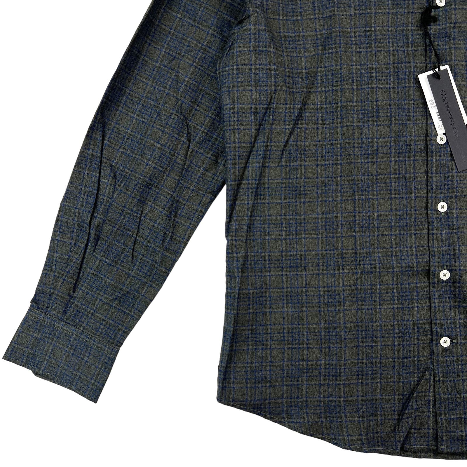 Dylan Gray Men Gray Olive Plaid Button Down US L Long Sleeve