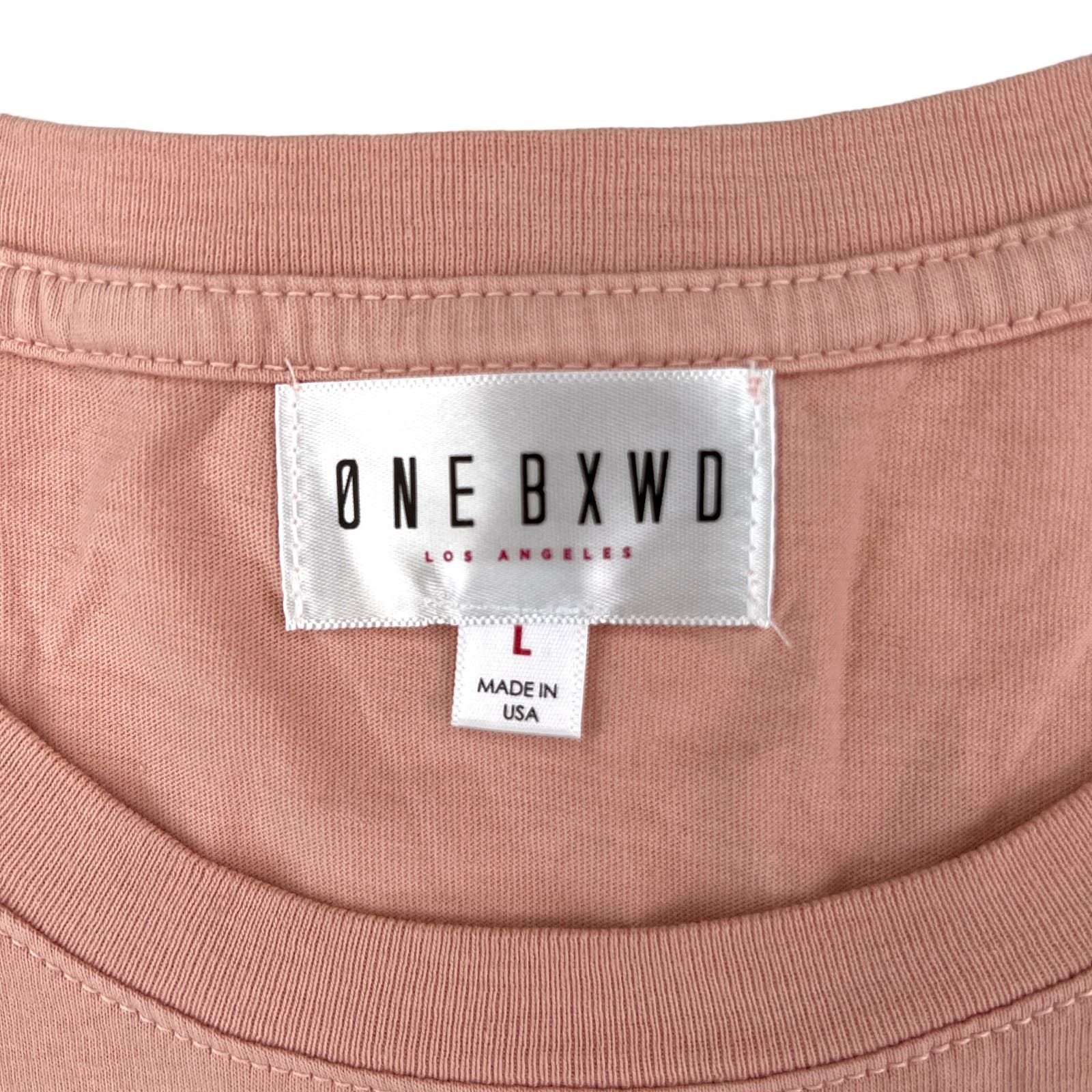 ONE BXWD Los Angeles Men US L Salmon Pink Cotton T-Shirt