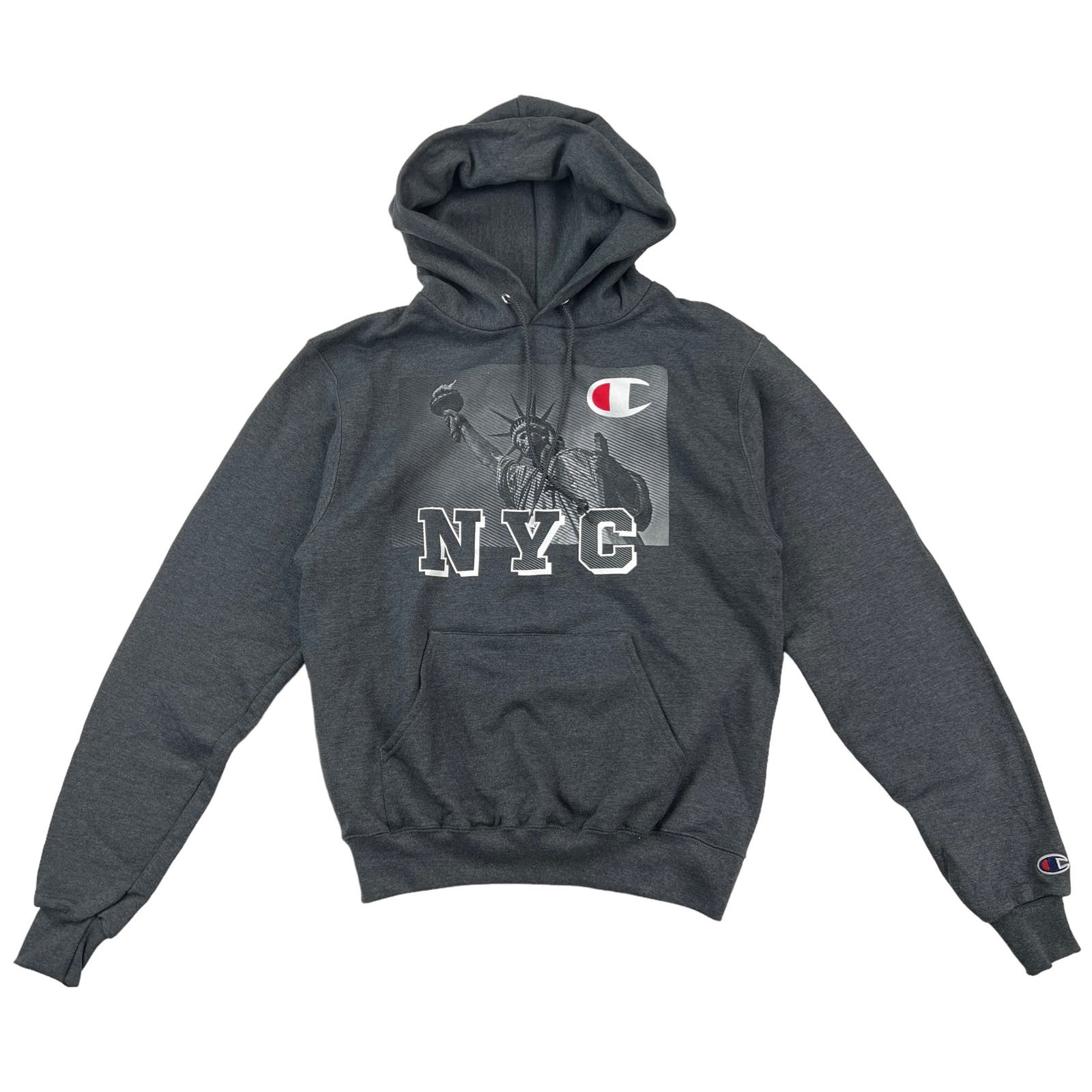 Champion NYC Men Gray Hoodie US S Casual Long Sleeve