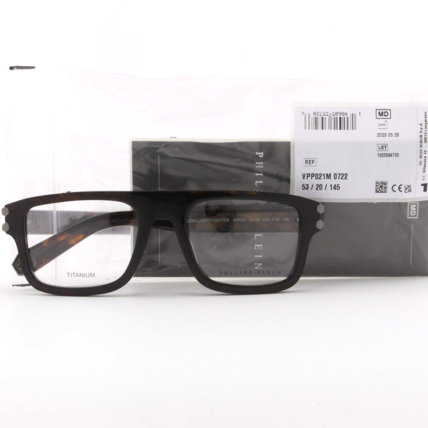 Men Square Glasses VPP021M-0722 Havana Brown Gunmetal Titanium Optical Frame