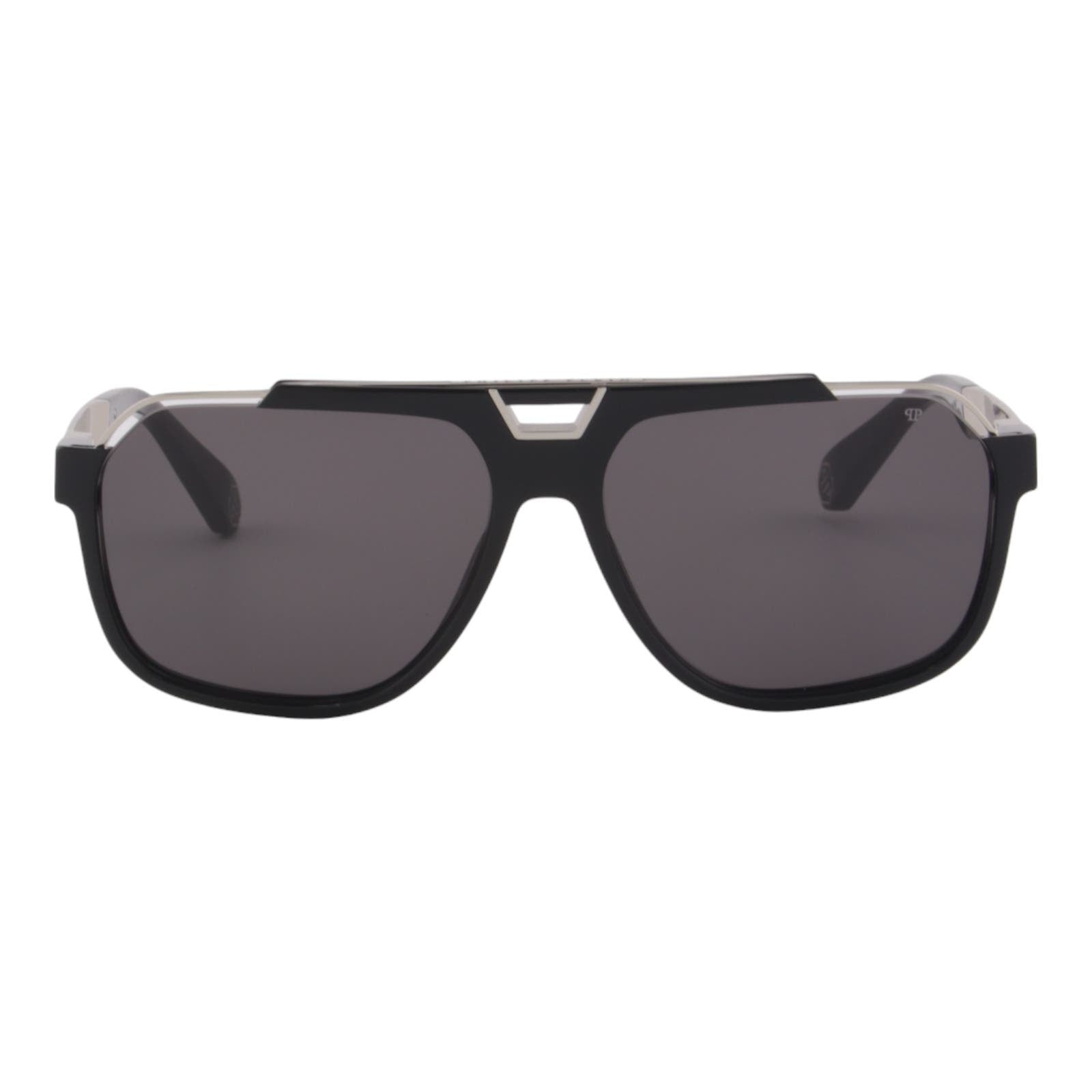 Men Square Sunglasses SPP046M-0700 Black & Silver Frame