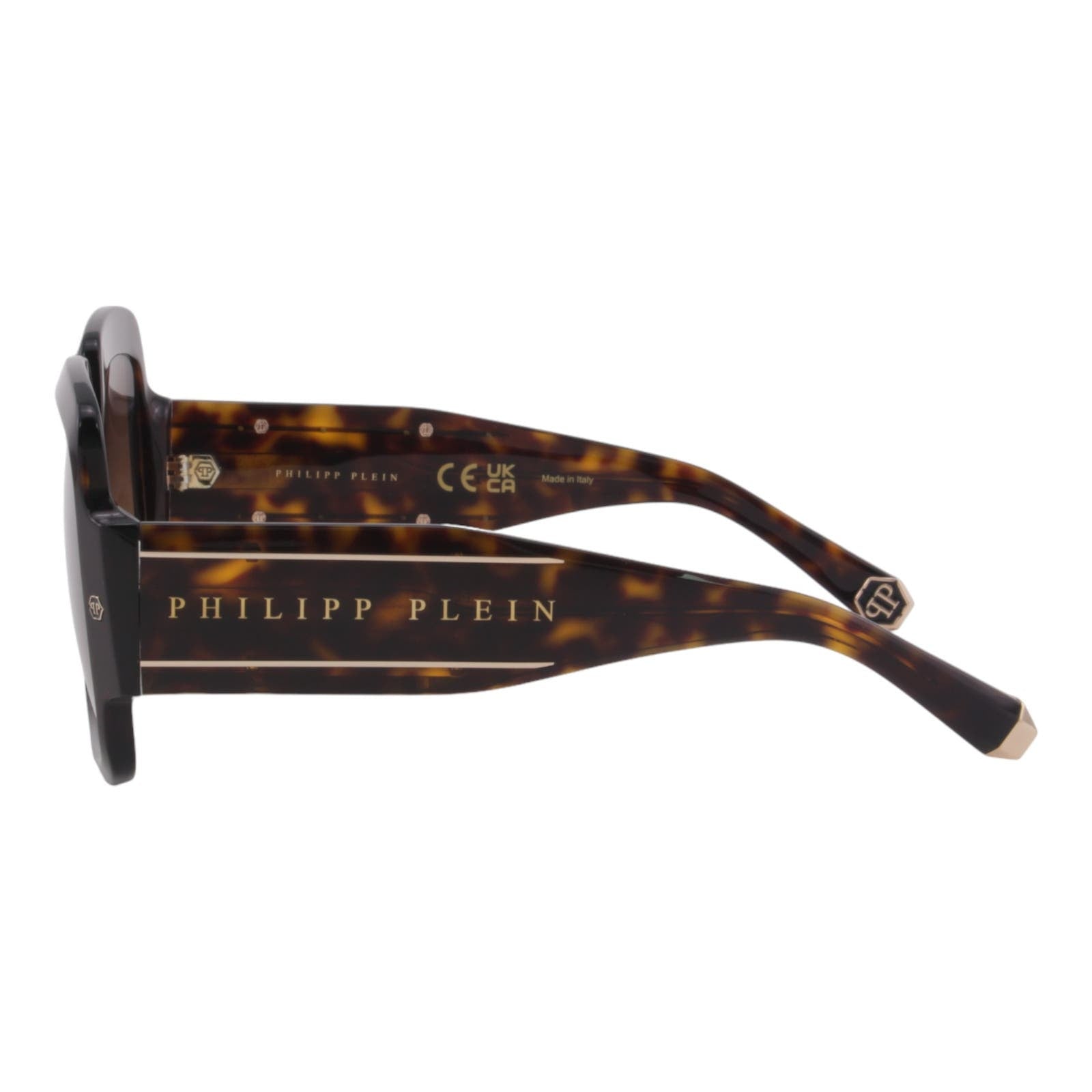 Women Oversized Square Sunglasses SPP038M-0722 Havana Brown & Gold