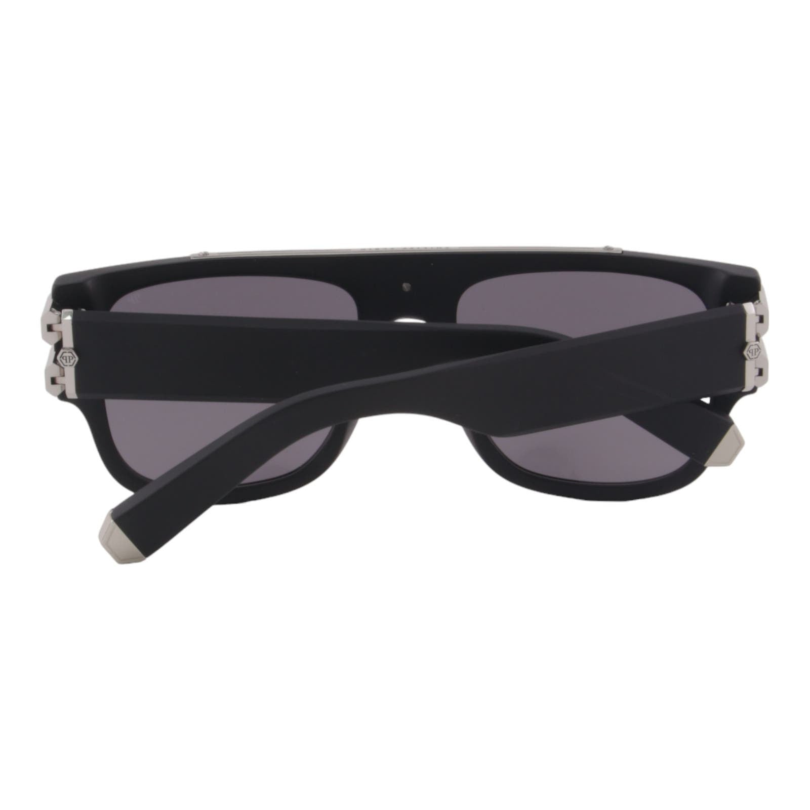 Men Titanium Square Sunglasses SPP011V-703X Black & Silver Frame