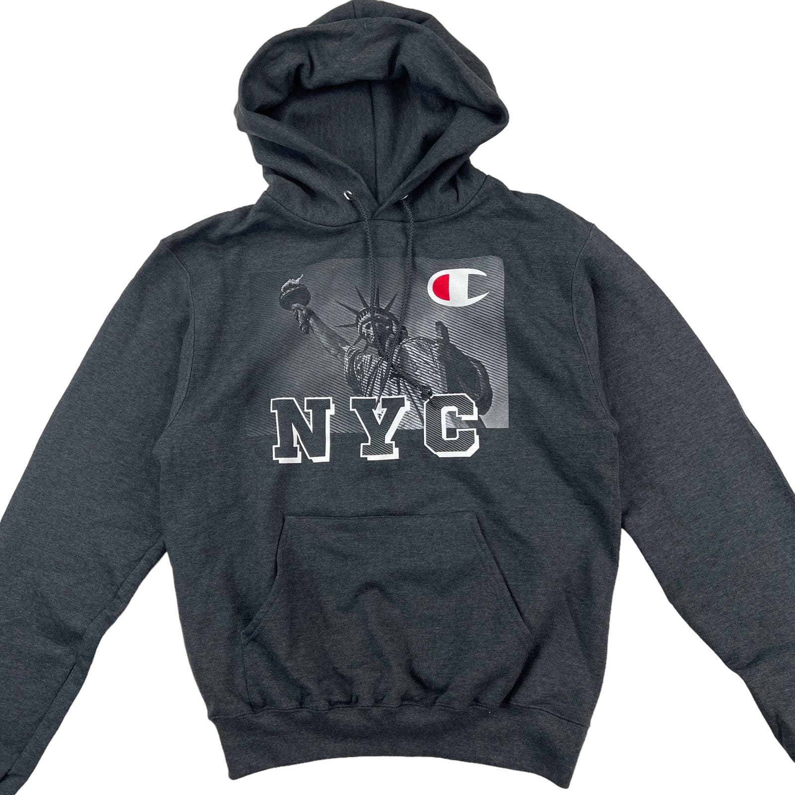 Champion NYC Men Gray Hoodie US S Casual Long Sleeve