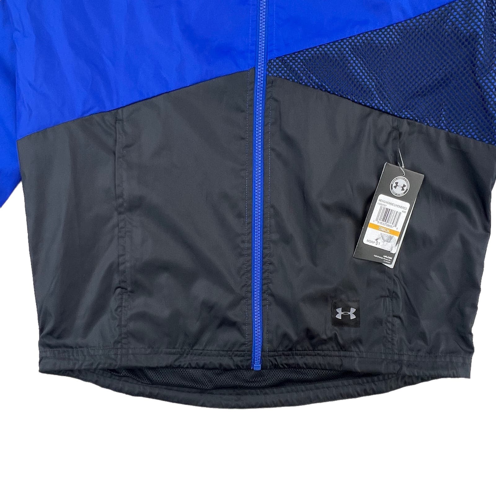 Under Armour Men Black Blue Sport Jacket US S Windbreaker