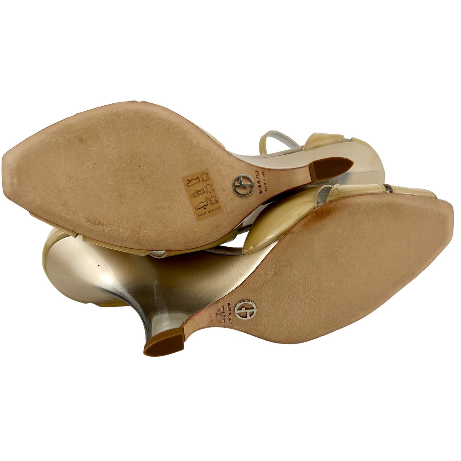 Giorgio Armani Women US 8.5-US 9.5 Leather Sandals - Mismatched Sizes!