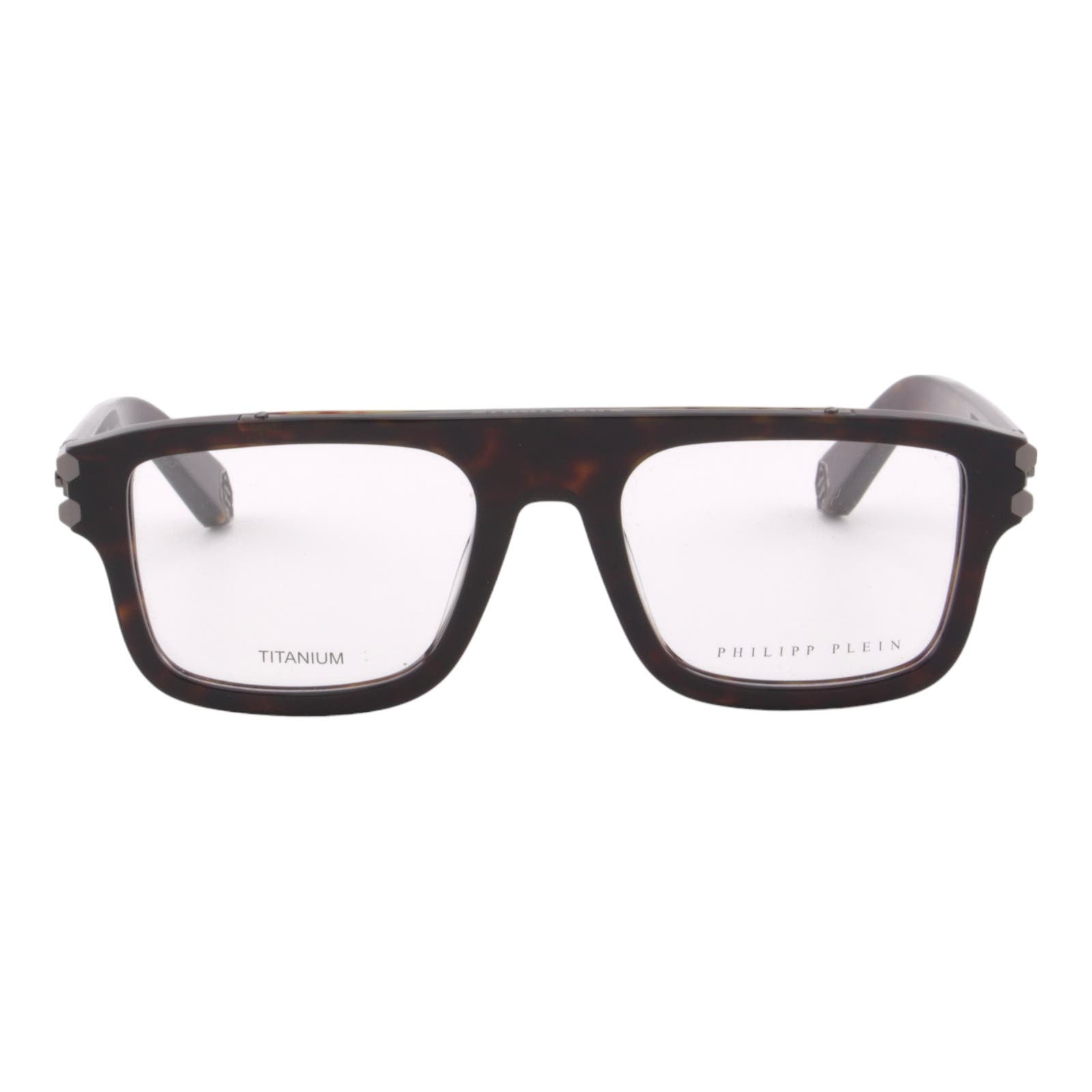 Men Square Glasses VPP021M-0722 Havana Brown Gunmetal Titanium Optical Frame