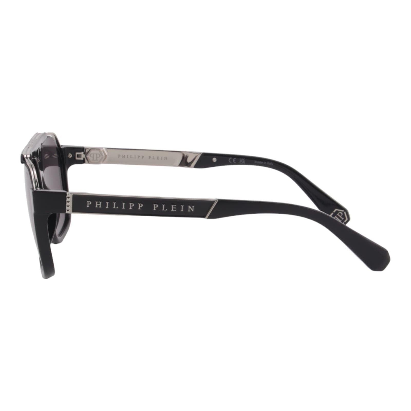 Men Square Sunglasses SPP046M-0700 Black & Silver Frame