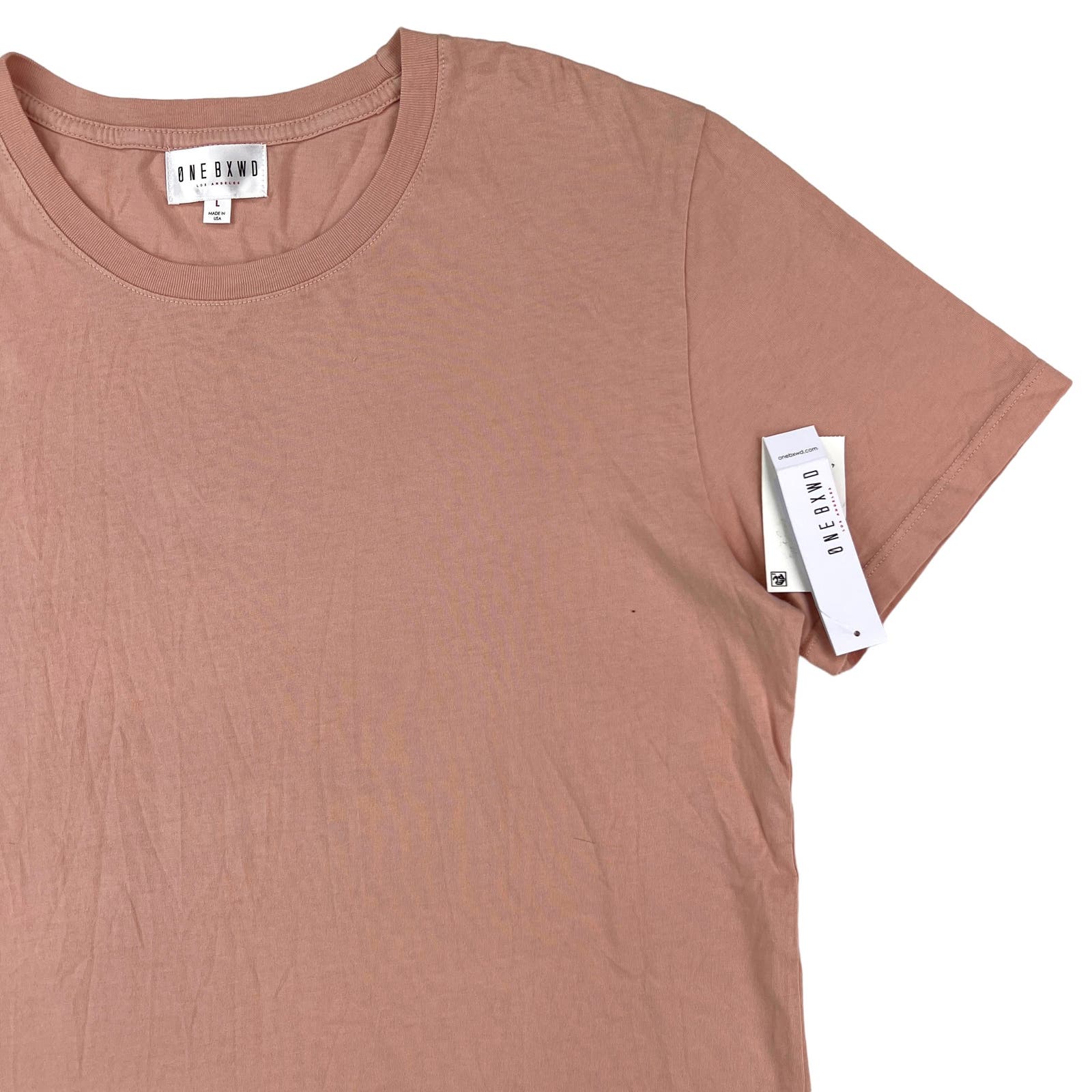 ONE BXWD Los Angeles Men US L Salmon Pink Cotton T-Shirt