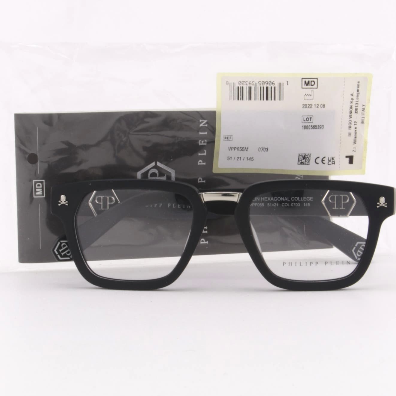 Men Glasses VPP055M-0703 Black & Silver Optical Square Frame