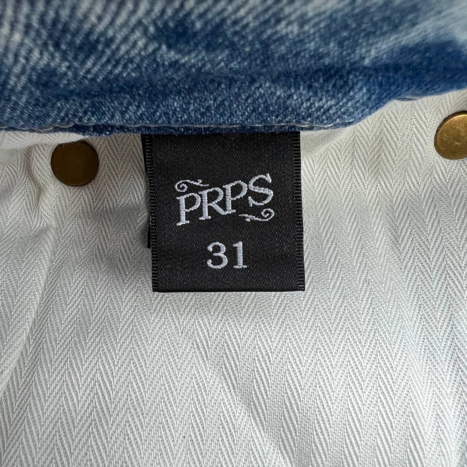 PRPS Le Sabre Men Light Wash Jeans US 31 Ripped Bleached Slim Fit