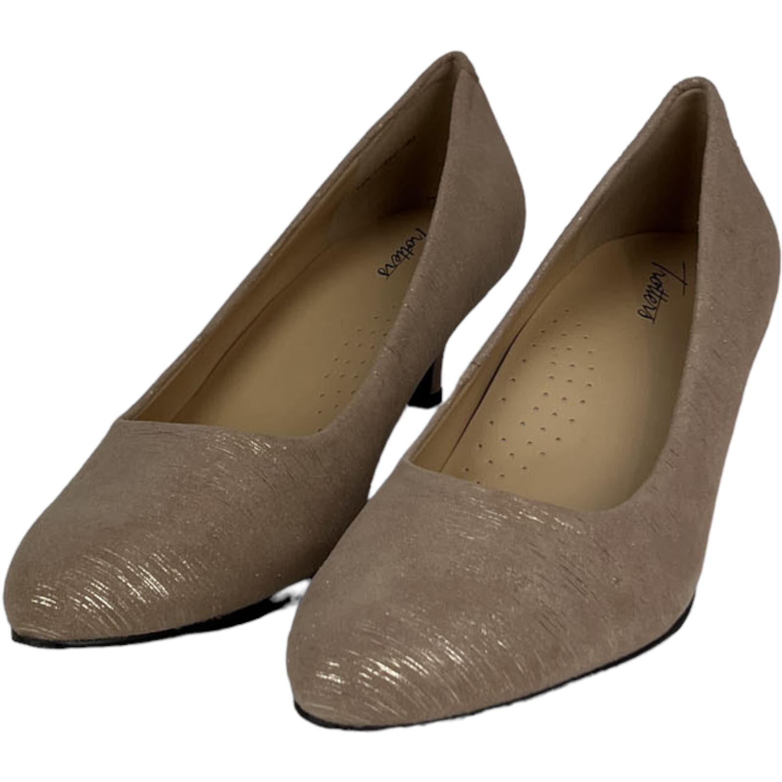 Trotters Women 10 US Kiera Tan Gold Heels Pointed Toe Pump