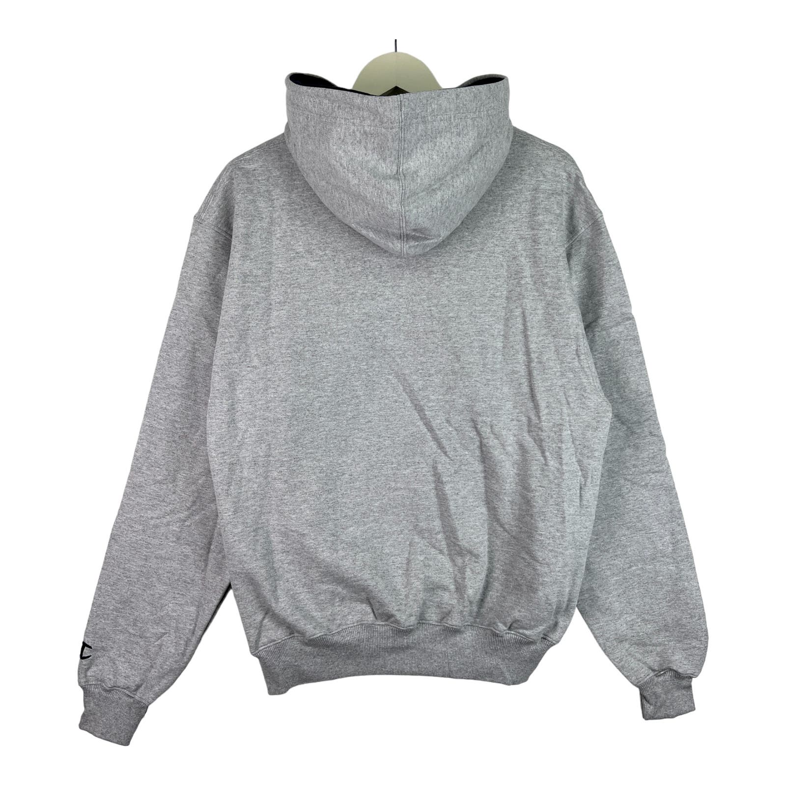 Champion Men Grey Hoodie US M Sport Casual Printed Long Sleeve