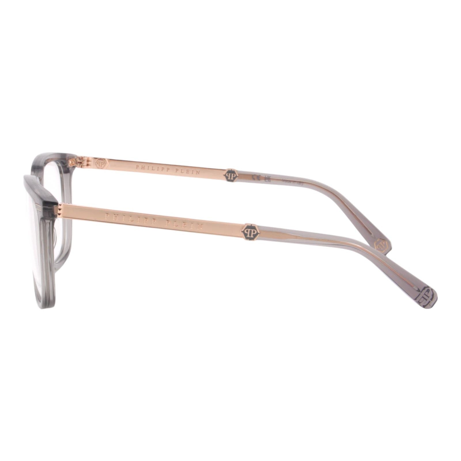 Men Square Glasses VPP058M-09MB Gray Transparent Optical Frame