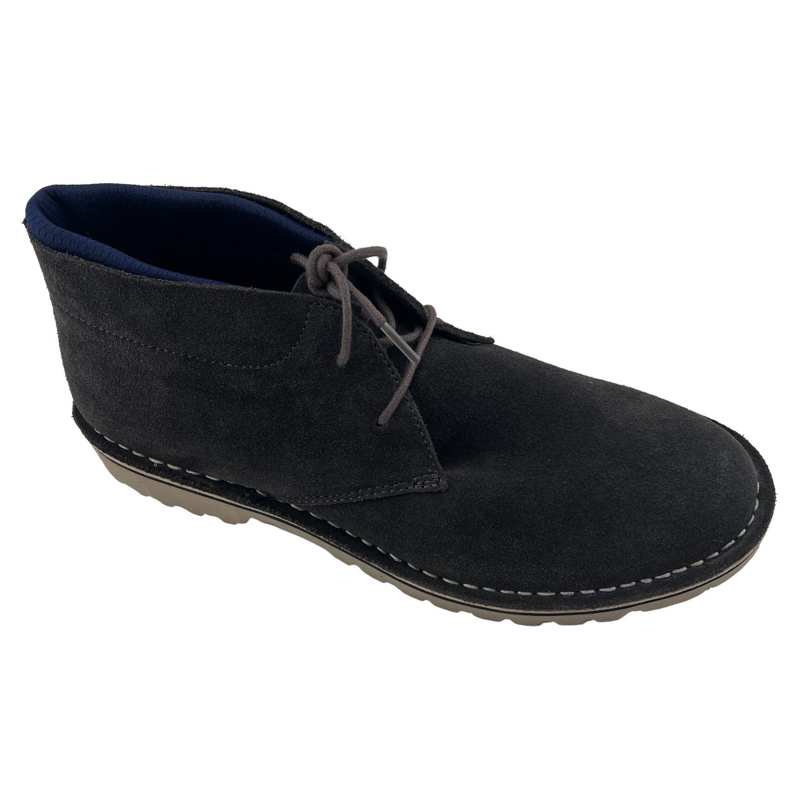 Kenneth Cole Reaction Men 12 US Leather Chukka Boots Dark Grey Shoes