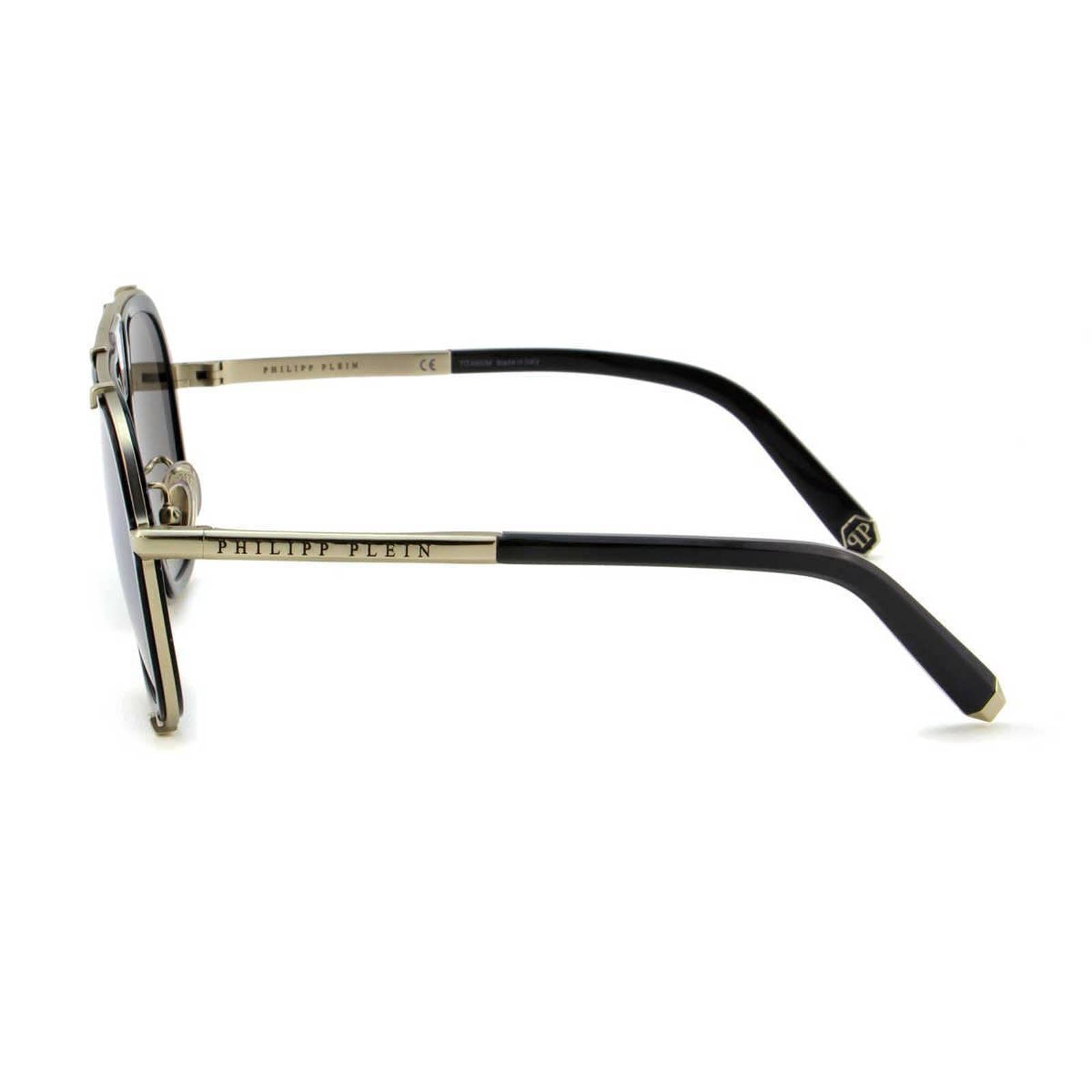 Men Black Aviator Titanium Sunglasses SPP010M-589X