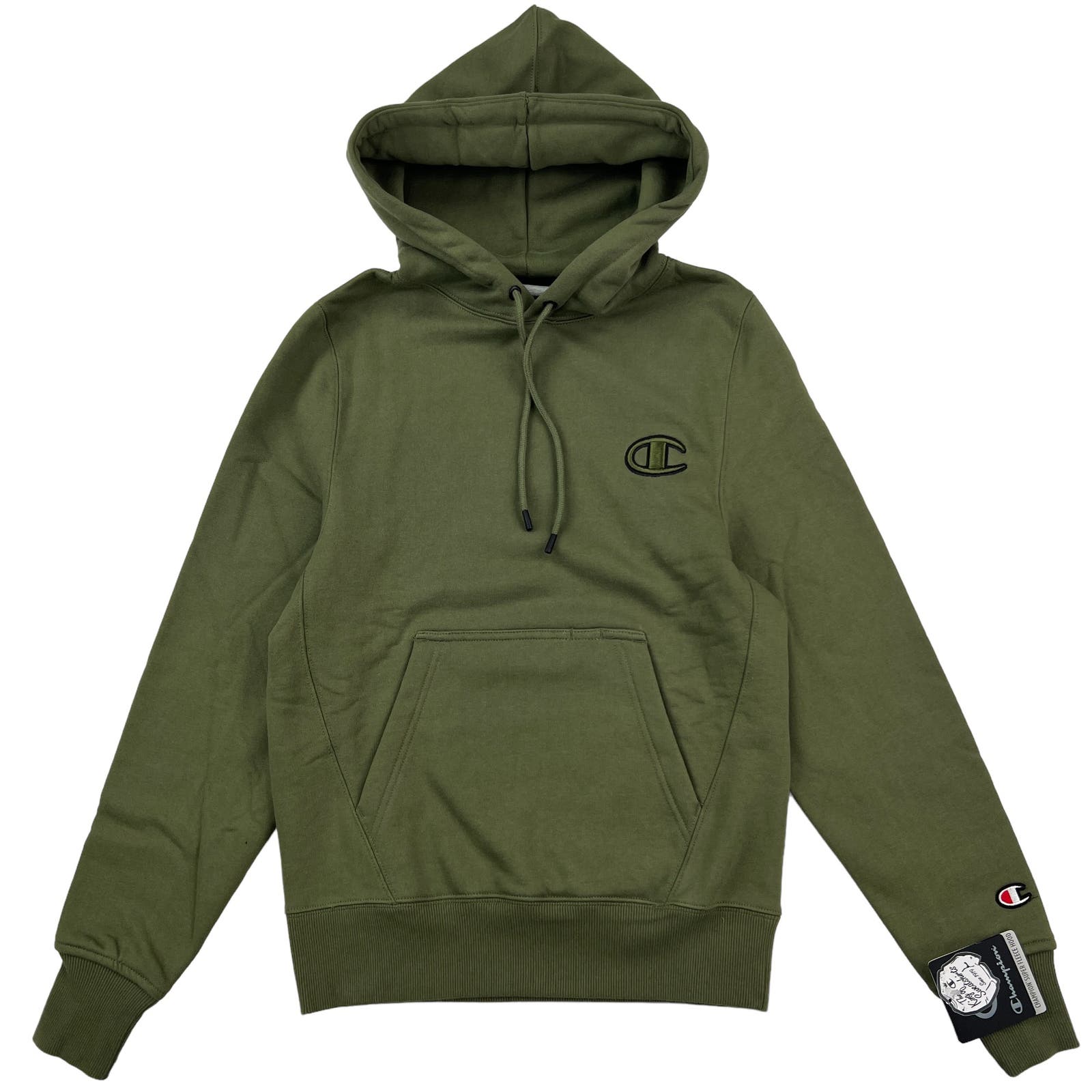 Champion Men Olive Hood US XS Super Fleece Activewear