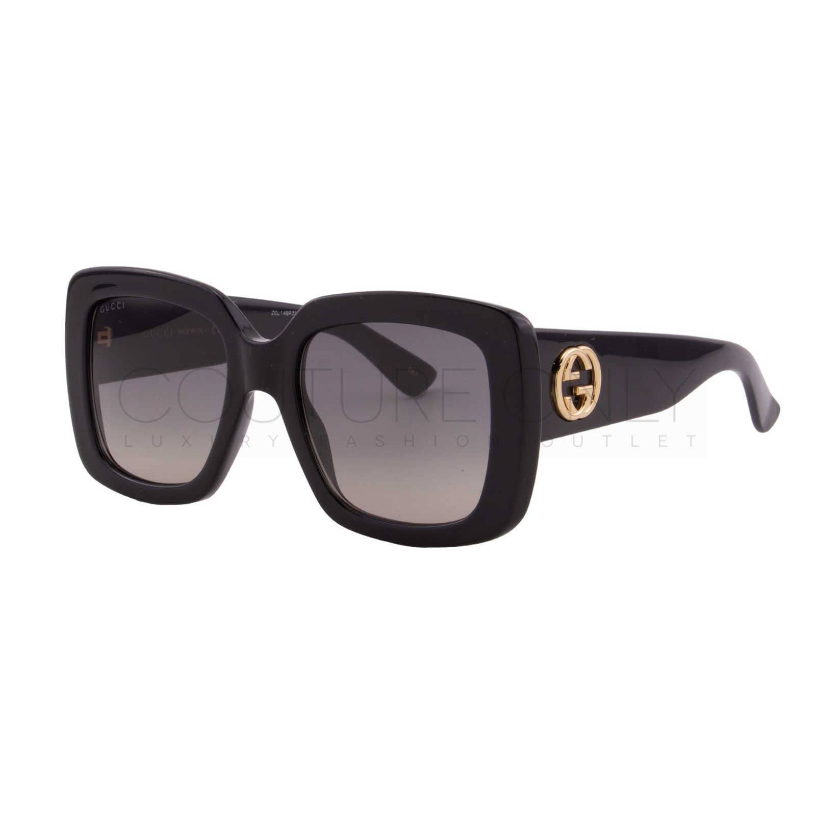 Women Black Oversized Square Sunglasses GG0141SN-001