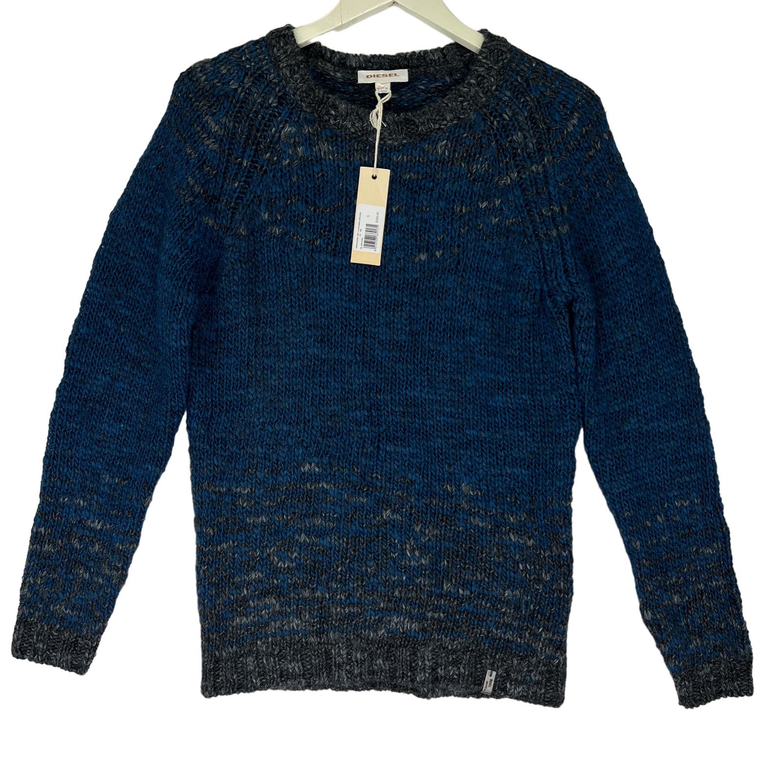 Diesel Wool Men Navy Sweater US S Colamba Crewneck Pullover