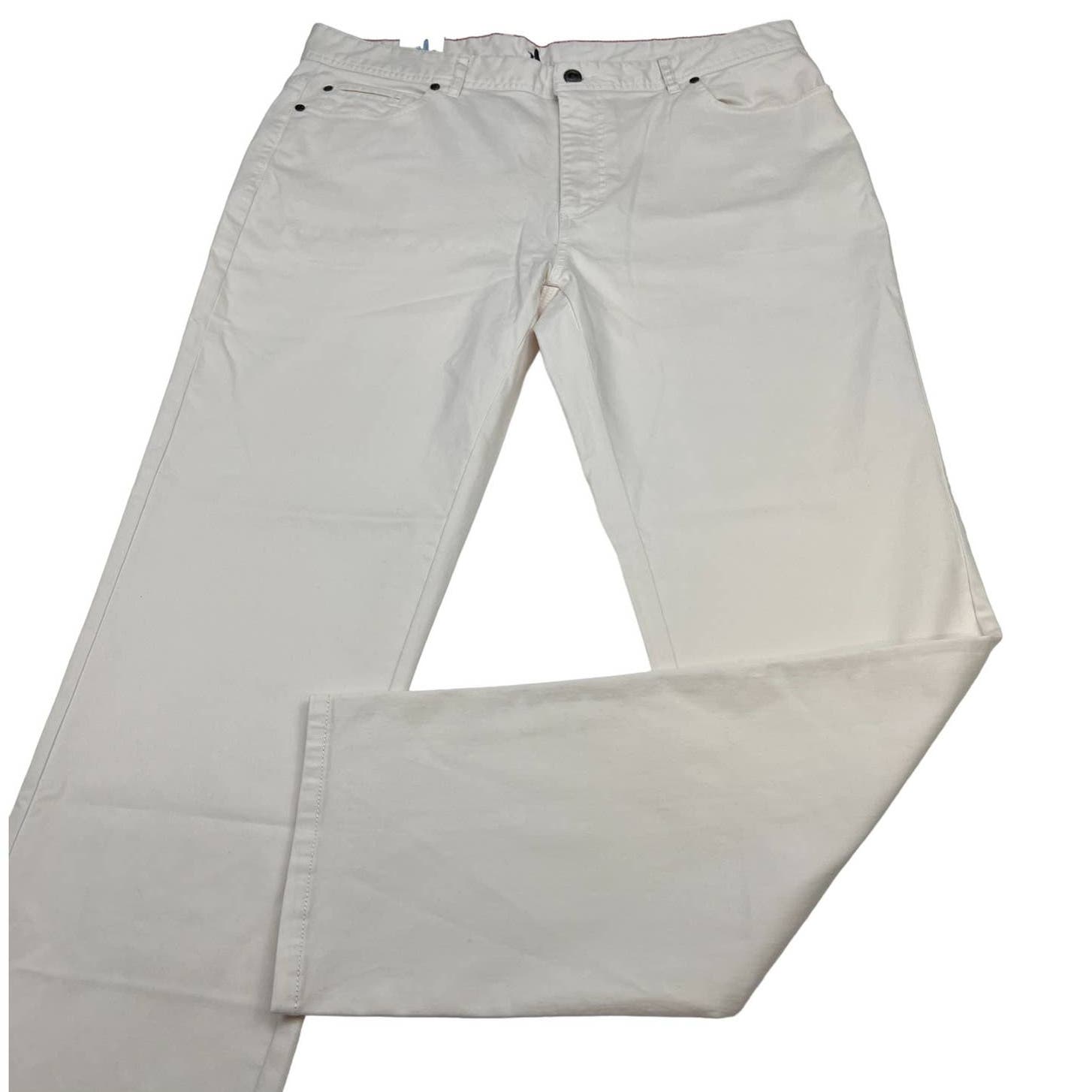 Johnnie-O Sawyer Men Stone White Jeans US 36x32 Slim Fit