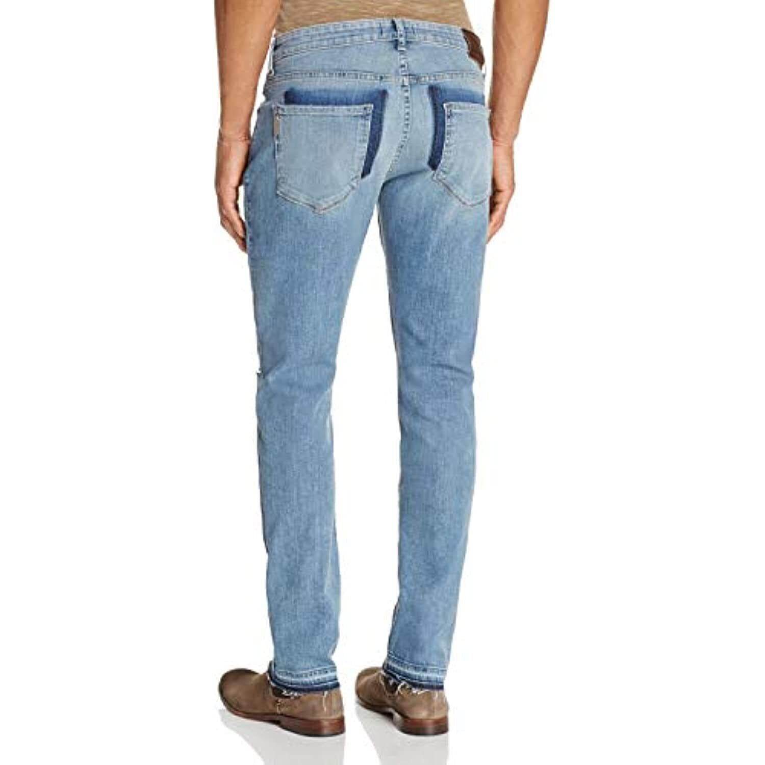 Paige Lennox Men Denim Blue Jeans US 33 Slim Skinny Ripped