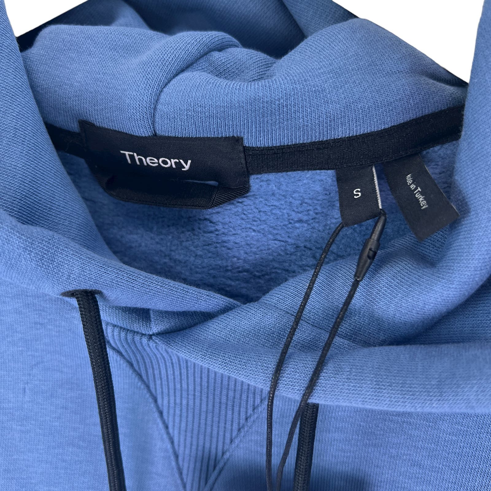 Theory Men Blue Dust Hoodie US S Pull-On Sweatshirt Long Sleeves