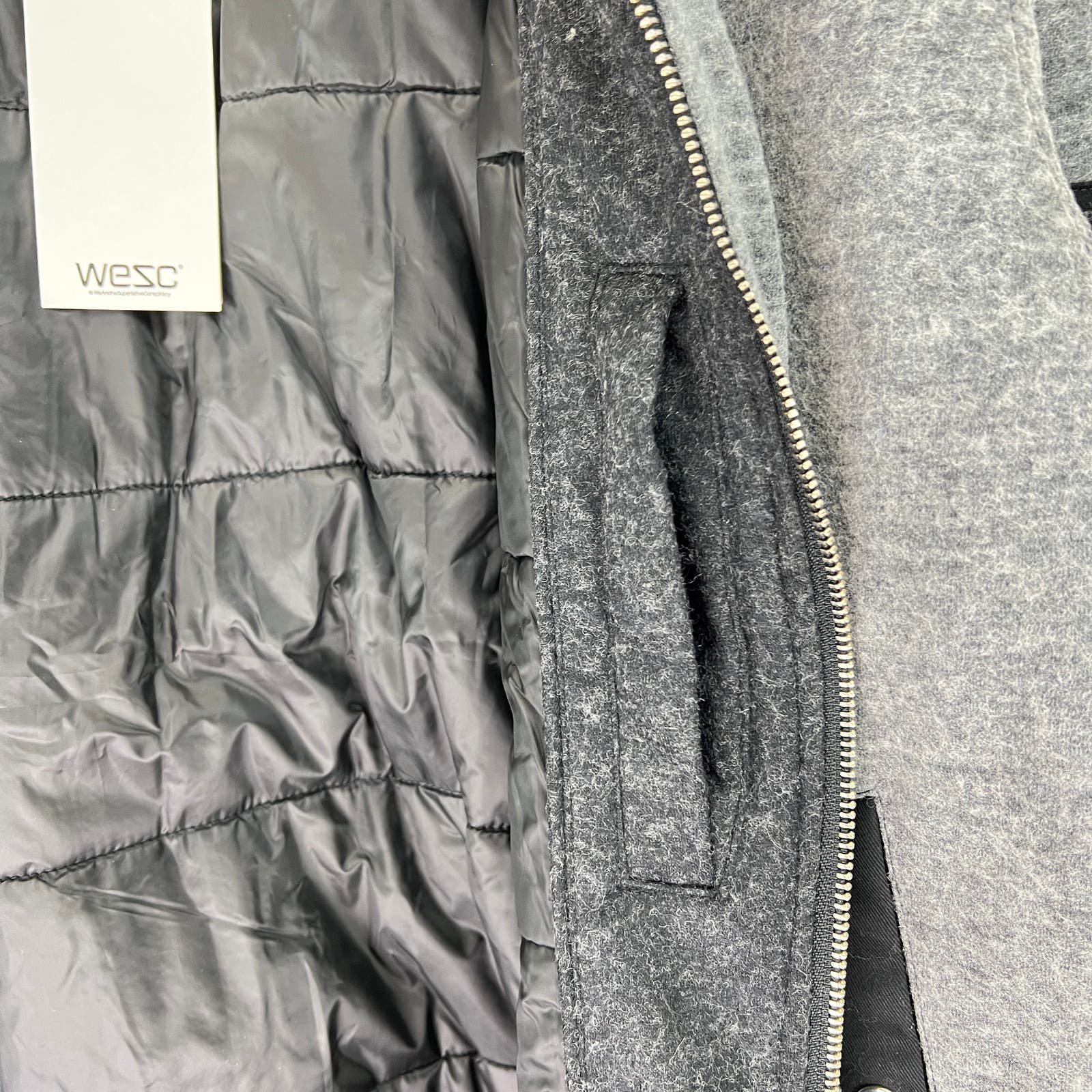 WESC Men US Men L / Women XL Bomber Blocked Flannel Jacket
