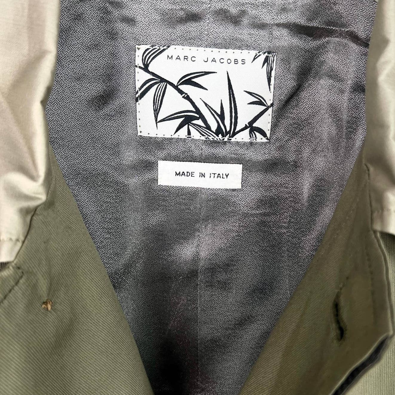 Marc Jacobs Men Olive Green Size IT 46 Twill Safari Jacket