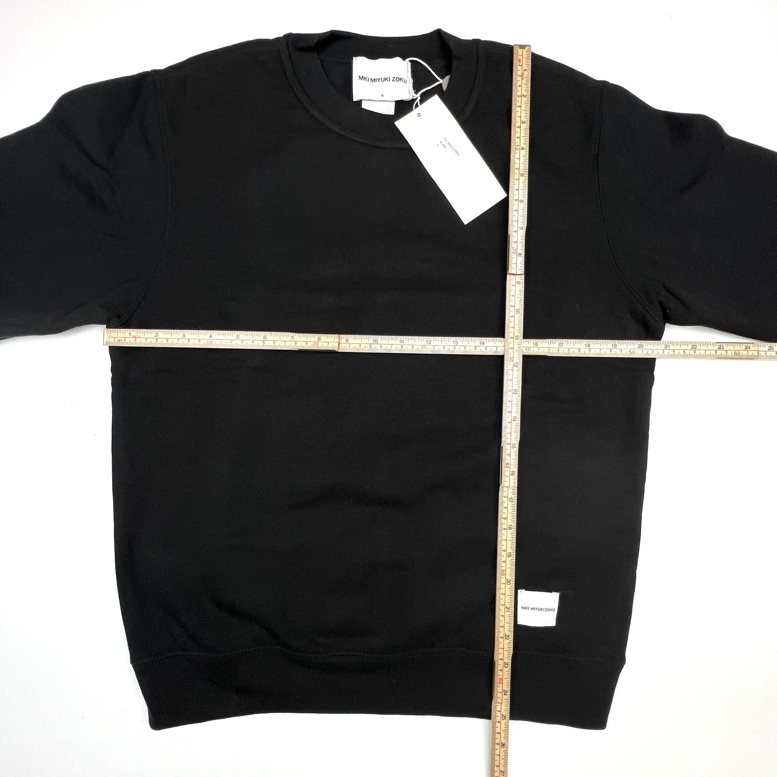 MKI Miyuki Zoku Men Basic Crew US S Black Sweatshirt Long Sleeve