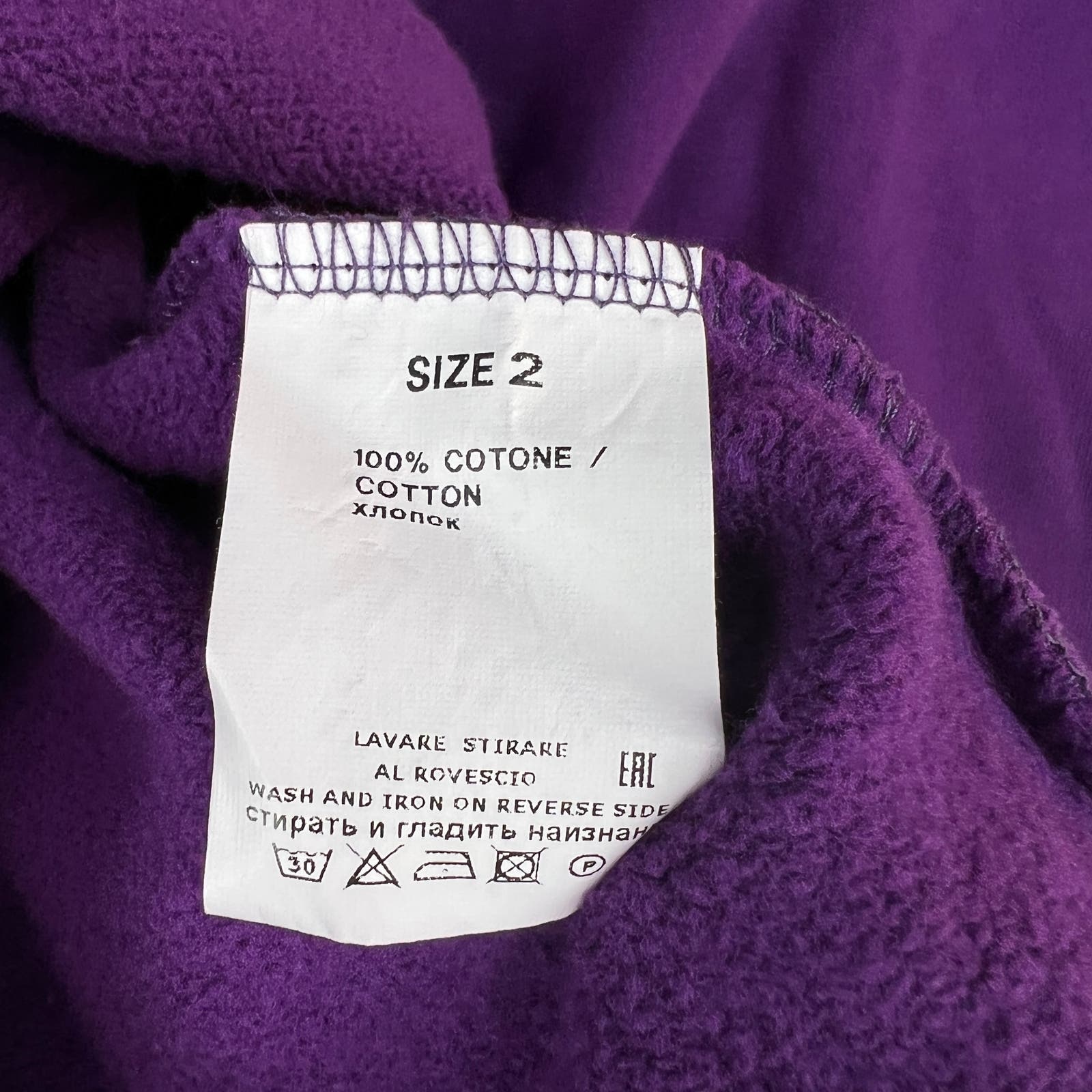 Gaelle Paris Women Purple Oversized Hoody IT 2 Long Sleeve Cotton
