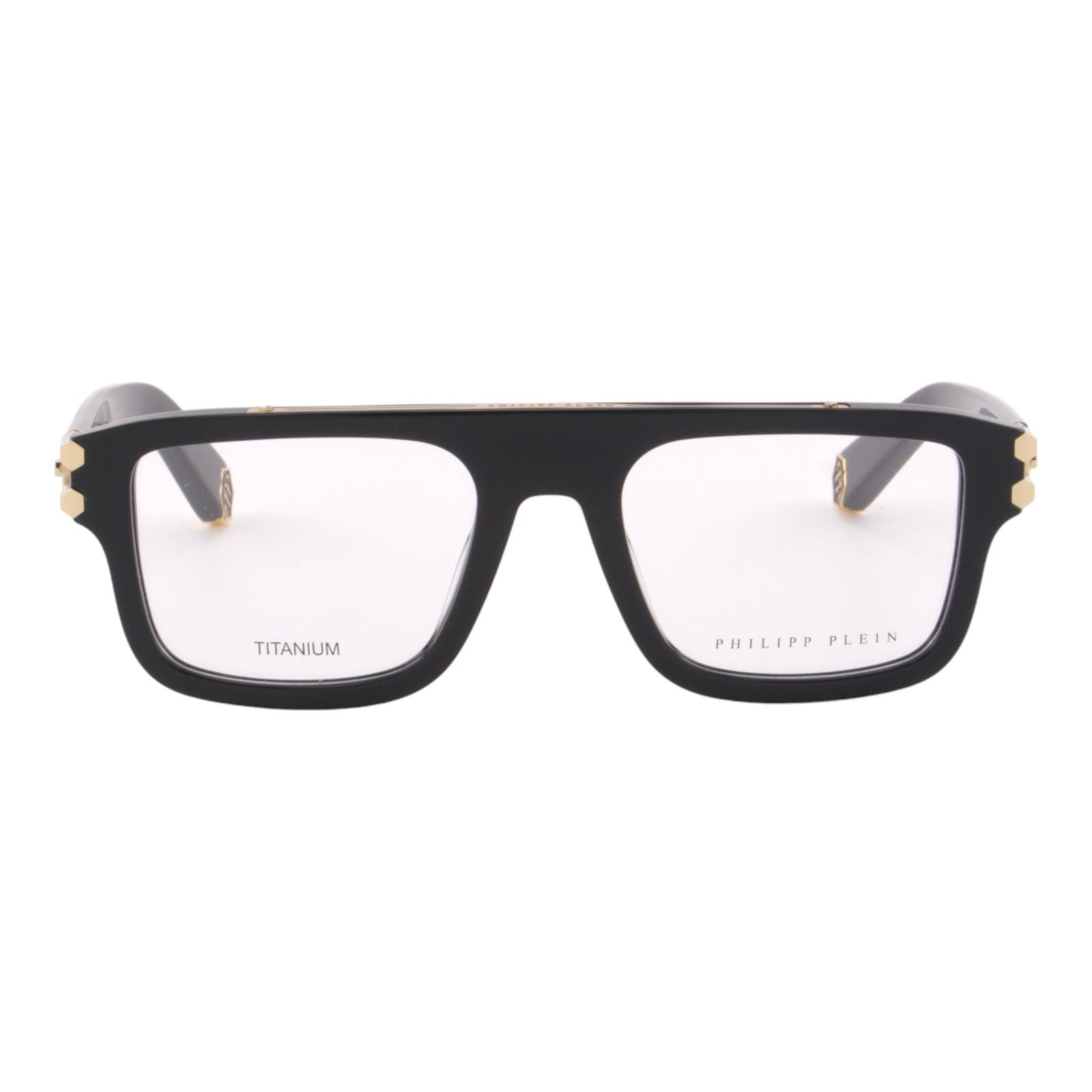 Men Square Glasses VPP021M-0700 Black & Gold Titanium Optical Frame