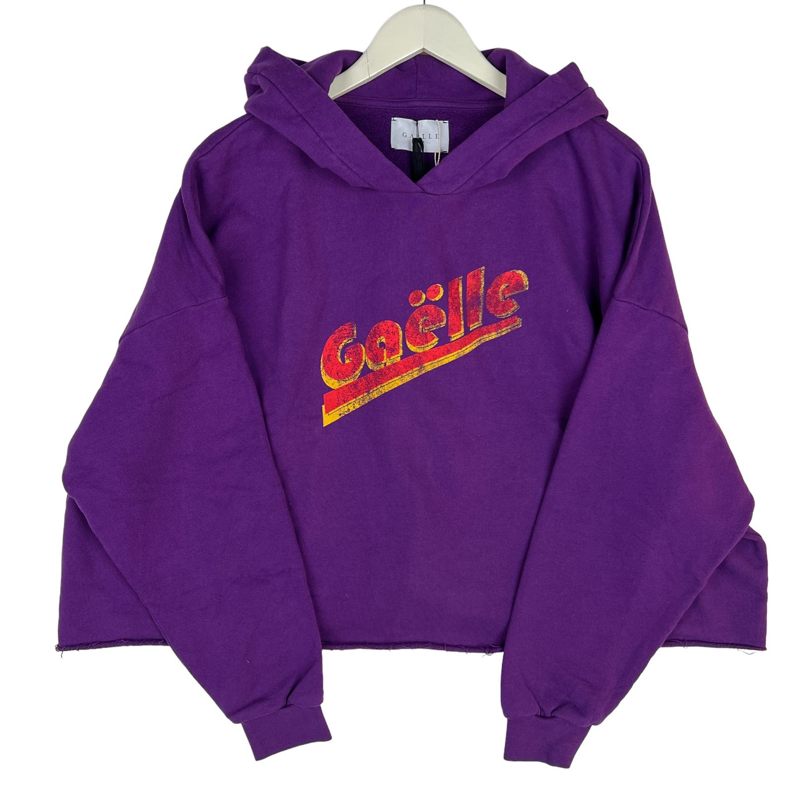 Gaelle Paris Women Purple Oversized Hoody IT 2 Long Sleeve Cotton
