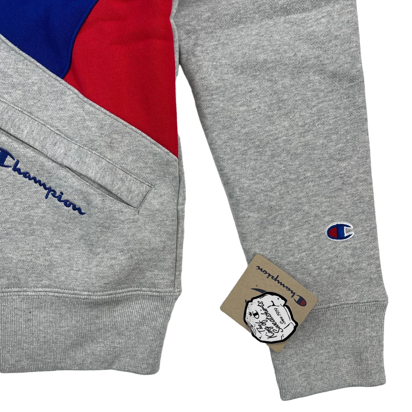 Champion Men Grey Full Zip Track Jacket US XS Reverse Weave Colorblock