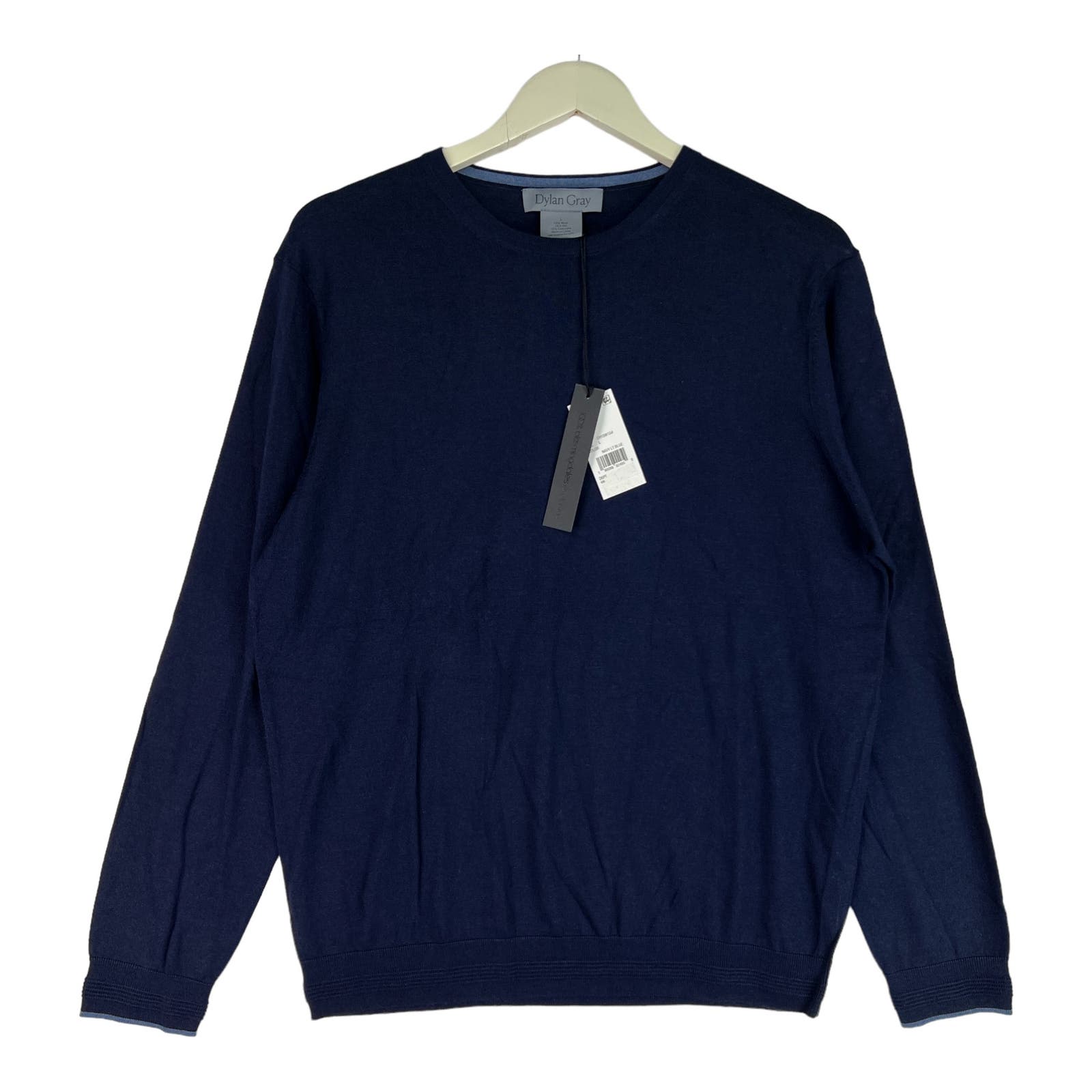Dylan Gray Men Navy Blue Sweatshirt US L Crew Neck Long Sleeve