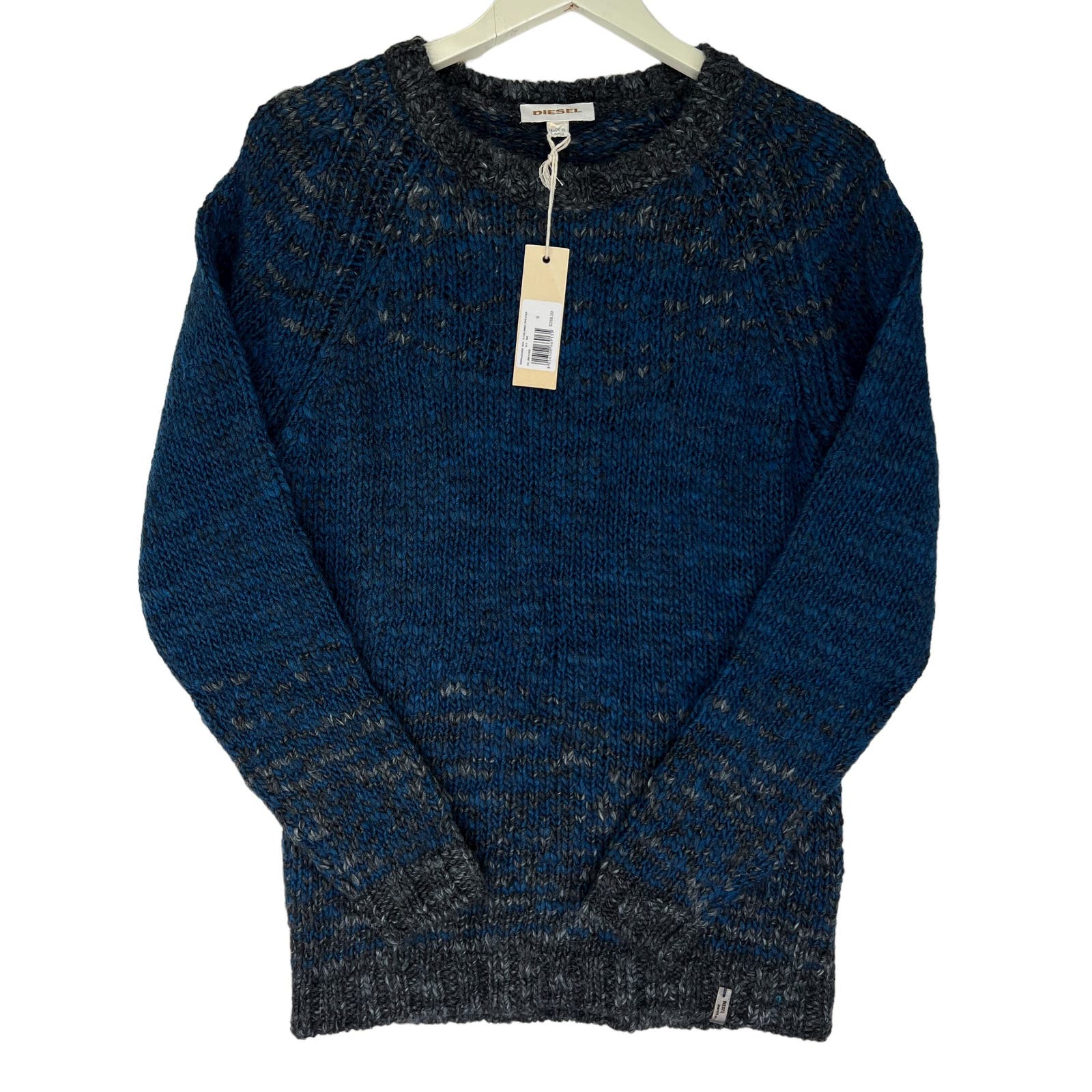 Diesel Wool Men Navy Sweater US S Colamba Crewneck Pullover