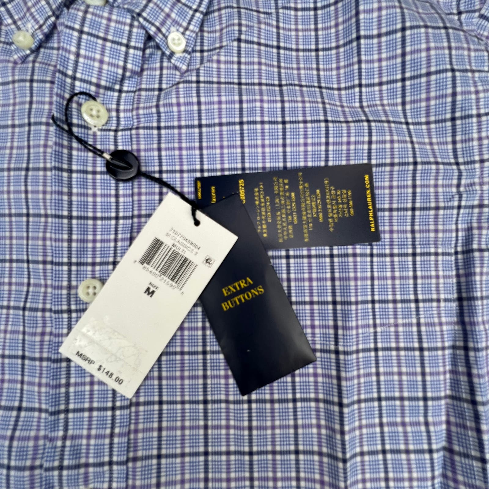 Ralph Lauren Men Blue Shirt US M Cotton Long Sleeve Button Down